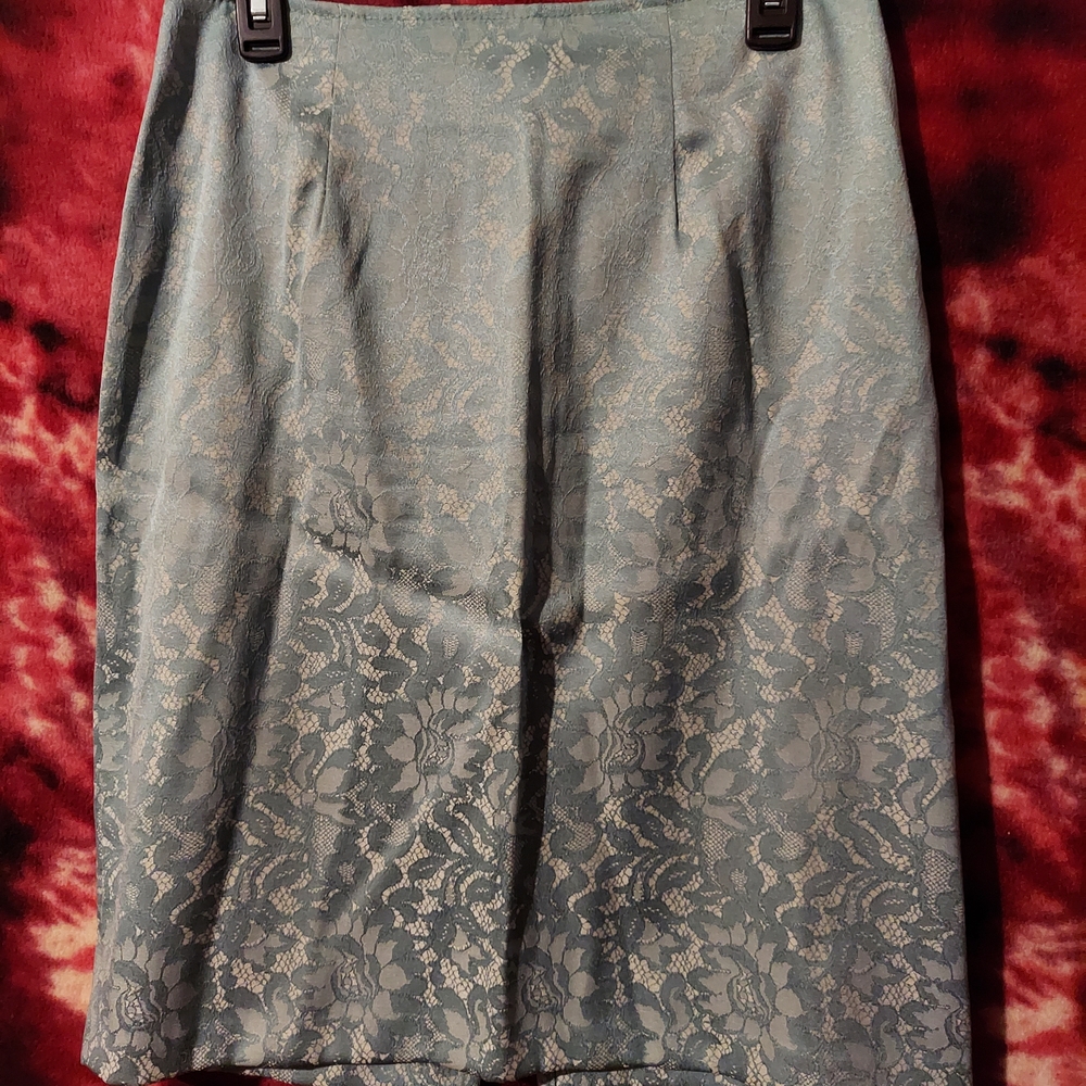 Vintage Elegant Lace Pencil Skirt - Green